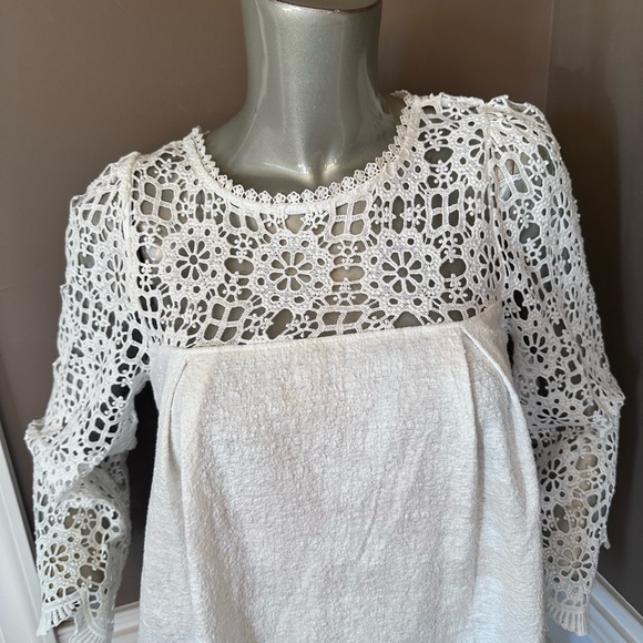 NWT Anthropologie Eri & Ali Lace White Top Sz XS - Picture 3 of 5